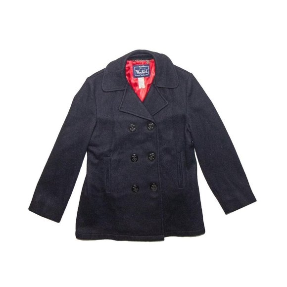 Vintage Woolrich Navy Women's Peacoat Jacket - Picture 1 of 3